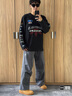 阿迪達斯 （adidas）【滔搏運動(dòng)】Originals三葉草男子MOTO賽車(chē)風(fēng)純棉運動(dòng)寬松長(cháng)袖T恤 KH1199 L 曬單實(shí)拍圖
