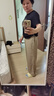 優(yōu)衣庫(kù)女裝麻混紡松緊長(zhǎng)褲/休閑褲473791 32 深米色 S /155/62A 曬單實(shí)拍圖