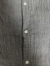 無(wú)印良品（MUJI）大童雙層紗織襯衫領(lǐng)長(cháng)袖連衣裙女童童裝裙子25年秋季純棉 深灰色條紋 150 /68A 曬單實(shí)拍圖