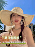 黛米安妮莎蕾絲蝴蝶結(jié)大帽檐沙灘草帽女2025年春新款海邊遮陽防曬太陽帽子潮 米色 均碼（56cm-58cm） 曬單實拍圖