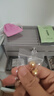 周六福（ZLF）  S925銀扣耳釘女氣質(zhì)黃金色仿珍珠耳飾送女友生日禮物 耳釘一對 曬單實(shí)拍圖