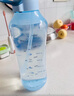 特百惠（Tupperware）水力瓶1.2L大容量夏季戶外運(yùn)動(dòng)水杯子帶吸管七夕情人節(jié)禮物馬卡藍(lán) 曬單實(shí)拍圖