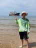 lemonkid兒童防曬帽女童防紫外線寶寶登山帽男童遮陽帽 秘徑山谷灰 56 曬單實拍圖