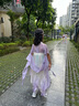 安妮優(yōu)兒漢服女童夏款古裝連衣裙2025新款夏季小女孩兒童公主裙子 紫色130 曬單實(shí)拍圖