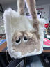 星昔秋冬大容量毛茸茸單肩包包女2025新款毛毛包可愛(ài)托特毛絨包禮物 米白色手提小貓毛絨包 曬單實(shí)拍圖