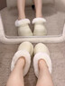 卡帝樂(lè )鱷魚(yú)（CARTELO）棉拖鞋女厚底增高5CM拖鞋秋季新款外穿棉鞋K114 白色 37-38 曬單實(shí)拍圖