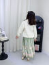 OVE2025新款春秋裝女童漢服新中式套裝大童秋冬連衣裙兒童國風(fēng)馬面裙 4907米色+4411綠色不加絨 140 140cm 曬單實(shí)拍圖