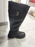 ZHR長(cháng)筒靴子女冬不過(guò)膝厚底騎士靴復古西部旅游加絨女靴BL323A黑色38 曬單實(shí)拍圖