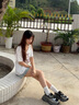 CAMILA KSENIA女鞋爆款老爹鞋女2025新款夏季百搭厚底休閑網(wǎng)面透氣運動跑步鞋子 黑色 36 曬單實拍圖