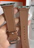 MSSM適用蘋(píng)果手表表帶apple watch愛(ài)馬仕款Swift小牛皮真皮iwatch表帶ultra3/S11/S10/9/8/se3/2淺棕色 曬單實(shí)拍圖