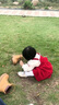 G.DUCKKIDS小黃鴨女童套裝春秋款連衣裙周歲女寶寶公主裙禮服兒童秋冬兩件套 紅色春秋套裝（花朵款夾子） 90 尺碼1~2歲【 80-90cm】 曬單實(shí)拍圖