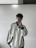 主意范（ZHUYIFAN）美式條紋休閑開(kāi)衫衛衣男春秋新款潮牌學(xué)院風(fēng)情侶百搭運動(dòng)夾克外套 A001-W5089白灰(高品質(zhì)升級版） XL 125-145斤 曬單實(shí)拍圖