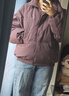 森馬（Semir）史努比系列羽絨服女立領(lǐng)寬松插肩袖2024冬三防外套109724113013 曬單實(shí)拍圖