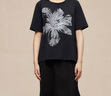 例外（EXCEPTION）輕奢國潮女裝2025新款春夏時(shí)尚通勤簡(jiǎn)約寬松百搭印花短袖T恤 黑色/99 L 曬單實(shí)拍圖