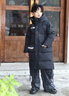 小鵝足跡長(zhǎng)款加厚兒童羽絨服2025男童工裝外套女童中大童裝95白鴨絨衣服 黑色 130 適合123-130 曬單實(shí)拍圖