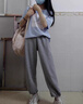 FitonTon休閑褲女秋季新款高腰垂感直筒顯瘦百搭闊腿褲美式運動(dòng)褲衛褲 曬單實(shí)拍圖