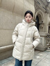 波司登（BOSIDENG）羽絨服女中長(cháng)款連帽90絨休閑百搭送父母外套B250245122 暖沙米7A53 M 165/88A 體重約120-140斤 曬單實(shí)拍圖