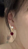 詩(shī)筠（SHIJUN）元旦跨新年女生禮物紅絨球耳釘本命年女款2025蛇耳環(huán)過(guò)年耳飾 紅絲絨耳釘(兩只價(jià)) 曬單實(shí)拍圖