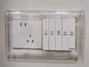 國際電工（FDD） 86型自粘貼加高插座防水罩防濺盒智能電源插座防水盒保護罩 白透二位加高防水盒 曬單實拍圖