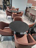 楚誠輕奢酒店洽談桌椅組合小圓桌子美容院售樓處商務(wù)接待談判一桌四椅 80直徑圓桌+四椅【米咖色】 曬單實(shí)拍圖