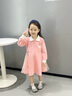 G.duck女童春秋裝長(cháng)袖連衣裙秋季寶寶洋氣翻領(lǐng)公主裙兒童時(shí)髦Polo裙子潮 粉色 120 cm 曬單實(shí)拍圖