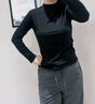 婷美（GRACEWELL）半高領(lǐng)女士打底衫女秋冬季內搭長(cháng)袖修身高彈打底內衣薄款上衣QS 曬單實(shí)拍圖