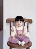 西兒嬰兒連體衣秋裝衣服包屁衣禮服童裝公主滿月爬服嬰幼兒萌哈衣春秋 【紫色愛心】泡泡袖假背帶連體衣 73cm 曬單實拍圖