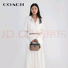 蔻馳（COACH）【品牌直供】女士KAY斜挎單肩手提包棕黃色拼黑色CBQ35 曬單實(shí)拍圖