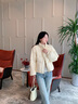 Teenie Weenie小熊女裝羽絨服2025冬季新款時(shí)尚小立領(lǐng)短款羽絨外套 乳白色 S 曬單實(shí)拍圖