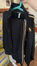 阿迪達斯 （adidas）新款兒童運動(dòng)套裝戶(hù)外休閑外套夾克長(cháng)褲兩件套 黑/金色 164 曬單實(shí)拍圖