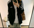 adidas休閑舒適三條紋立領(lǐng)夾克外套男裝秋季阿迪達斯官方輕運動(dòng)   黑色/白（推薦選大一碼）   L 曬單實(shí)拍圖