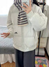 若盼2025年新款冬季棉衣女棉服韓系小個(gè)子超好看棉襖休閑學(xué)生情侶外套 白灰色 M 105-120斤 曬單實(shí)拍圖