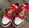 耐克球鞋定制Nike Air Jordan 1AJ1婚鞋秀禾 國風(fēng)手繪 低幫女子籃球鞋 鳳求凰 38.5 支持鑒定 假一賠三 曬單實(shí)拍圖