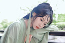 綠色素雅漢服女一整套魏晉交領(lǐng)古裝超仙氣清新淡雅古風(fēng)飄逸套裝 綠色紗外披+青綠色交領(lǐng)直裾 M 曬單實(shí)拍圖