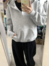 雪倫朵450G重磅半拉鏈連帽衛衣男美式加絨長(cháng)袖男士2025新款上衣運動(dòng)外套 灰色 XL 曬單實(shí)拍圖