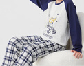 貓人兒童睡衣男童春秋款純棉小孩長袖中大童家居服套裝 眼鏡大熊 180 曬單實(shí)拍圖