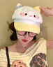 QUEEN TRIP可愛(ài)卡通小貓耳朵貝雷帽女甜美百搭八角帽大頭圍顯臉小畫(huà)家帽子潮 黃色貓貓 曬單實(shí)拍圖