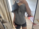 斤慕假兩件灰色斜肩短袖T恤女辣妹撞色時(shí)尚百搭修身露肩上衣2025新款 灰色斜肩短袖 M 曬單實(shí)拍圖