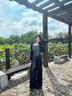 艾美琦美（AIMEIQIMEI）大碼女裝胖妹妹秋季2025新款長袖外套打底吊帶休閑長褲女三件套裝 藍色套裝 2XL [建議140-160斤] 曬單實拍圖