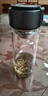 茶水分離雙層玻璃茶杯高硼硅水杯透明鵝蛋杯帶茶倉茶葉隔熱泡茶杯 鵝蛋杯子500ML-皮紋黑色[耐熱防爆] 茶水分離杯 曬單實(shí)拍圖
