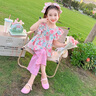 G.DUCKKIDS小黃鴨女童夏裝套裝2025新款洋氣兒童衣服夏季韓版女寶寶休閑服裝 粉色 120 建議110-120cm5-6歲 曬單實(shí)拍圖