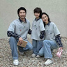 G.DUCKKIDS小黃鴨童裝親子裝一家三口四口兒童衛衣秋裝套裝全家服假兩件上衣 襯衫領(lǐng)假兩件 165 S 曬單實(shí)拍圖
