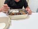 雙槍（Suncha）鈦健康不銹鋼飯盒學生上班族可微波爐餐盒比316好1.5L配保溫袋 曬單實拍圖