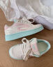 回力四季2025新款原創(chuàng  )米粉拼色厚底甜美面包鞋女ins韓版小眾學(xué)生休閑板鞋 青梨蜜桃 35 曬單實(shí)拍圖