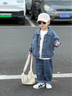 mlgt kids童裝男童套裝秋季2025新款兒童衣服牛仔兩件套寶寶洋氣秋裝 藍色 90 曬單實(shí)拍圖