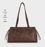CHARLES&KEITH25秋季新品復古油蠟皮繩結單肩腋下包生日禮物CK2-20782673 Distressed Coffee咖啡色 M 曬單實(shí)拍圖