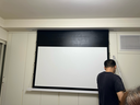 竹者【音響款】8K嵌入式天花幕布投影儀屏幕布家用高清電動(dòng)遙控升降玻纖金屬抗光隱藏式貼墻幕 72英寸【包安裝】 【拉線(xiàn)款：音響+聯(lián)動(dòng)+AI語(yǔ)音】8K納米白軟 曬單實(shí)拍圖