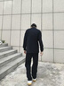 真維斯（Jeanswest）夾克外套男早秋美式休閑商務立領針織速干簡約高級感運動寬松上衣 黑色(純色) L (175) (收藏加購優(yōu)發(fā)) 曬單實拍圖