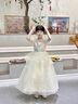 思妙星兒童禮服花童婚紗公主裙女童輕奢小眾小主持人走秀鋼琴演奏演出服 香檳色 140 曬單實(shí)拍圖