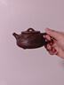 藏壺天下【政府補(bǔ)貼】宜興紫砂壺純手工刻繪茶壺家用茶具紫泥荷趣石瓢壺 曬單實(shí)拍圖
